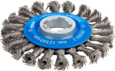 Obrázok produktu pre Bosch 2 608 620 731, Drôtený kotúč, Hliník, neželezitý kov, Potrubie, Profil, Oceľ, Bosch, 11,5 cm, Modrá, Šedá, 0,5 mm