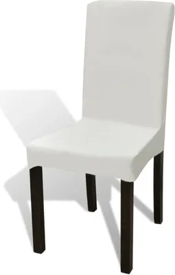 Produktbild von vidaXL Stretch Chair Covers Straight 4 ks. Krémová