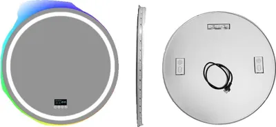 Obrázok produktu pre Kúpeľňové zrkadlo LED, proti zahmlievaniu, RGB podsvietenie, 800x800mm