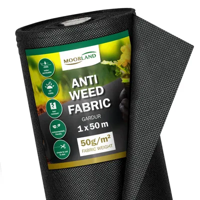 Produktbild von Moorland Unkrautvlies für Garten 50m² Gartenvlies Gardur, Schwarz