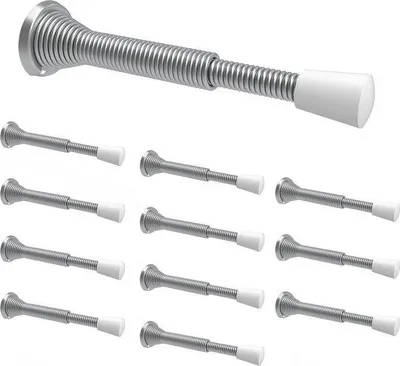 Produktbild von **Geoptimierte Titel** Unyqoos®️ Verstellbarer Türstopper 7 10 cm - Mehr Platz hinter der Tür - Verhindert Schäden an Wand und Tür - Kohlenstoffstahl - Silber - Paket mit 12 Stück**Kurze Verkaufsbeschreibung** Entdecken Sie den Unyqoos®️ verstellbaren Türstopper, der Ihnen hilft, mehr Platz hinter der Tür zu schaffen und gleichzeitig Schäden an Wand und Tür zu vermeiden. Hergestellt aus robustem Kohlenstoffstahl, ist dieses Set von 12 Stück ideal für Ihr Zuhause oder Büro.**Ausführliche Produktbeschreibu