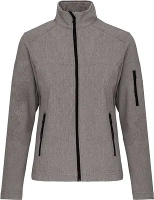 Produktbild von Kariban Damen Softshell Jacke Herbst Winter Regen Übergangs Outdoor, Größe:XL, Farbe:Marl Grey