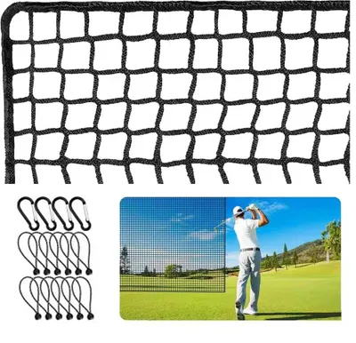 Imagen del producto de Red de golf de poliéster negro, red portátil para entrenar en golf, béisbol y hockey