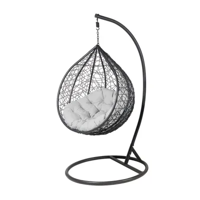 Produktbild von Hängesessel für den Garten VIRELLA L, Schwarz / Schwarz + Grau