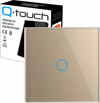 Produktbild von Glas Touch Lichtschalter Wandschalter 1-Fach Schalter LED gold