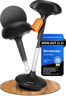 Produktbild von DESKSPACE Wobble / Premium Ergonomischer Bürohocker / Höhenverstellbarer Sitz- und Stehhocker