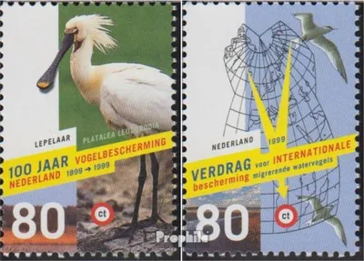 Produktbild von Briefmarken Niederlande 1999 Mi 1706-1707 (kompl.Ausg.) postfrisch 100 J. Vogelschutzverband