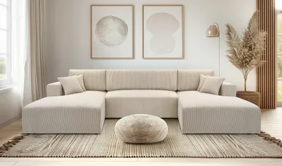 Produktbild von Wohnlandschaft PULA-U Cord Schlafsofa, Bettkasten