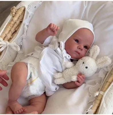 Immagine prodotto di Reborn Baby, 45 cm, neonato realistico, occhi aperti, corpicino in morbido tessuto
