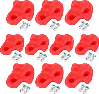 Produktbild von 10pcs Plastikstruktur strukturierte Klettersteine Felsen Wandsteine Kinder Verschiedener Kit Bolt Rot rot
