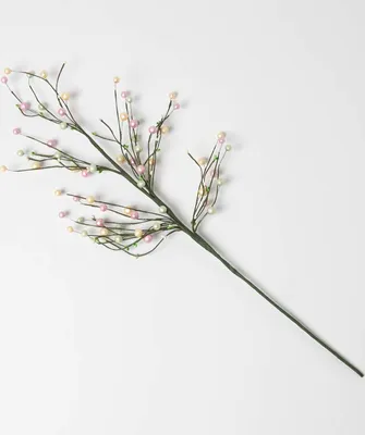 Produktbild von HOMESCAPES Großer Dekozweig mit Dekoperlen - Osterschmuck pastellfarben