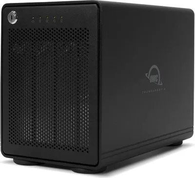 Produktbild von OWC ThunderBay 4 - HDD / SSD-Gehäuse - 2.5/3.5" - SATA - Serial ATA II - Serial ATA III - 40 Gbit/s - Hot-Swap - Schwarz
