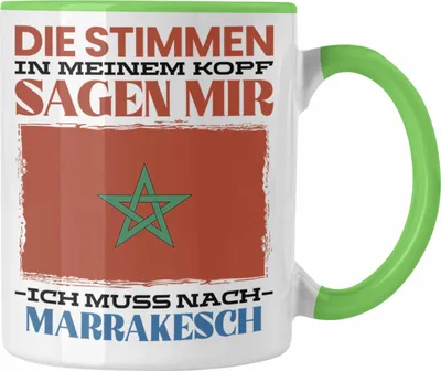 Produktbild von Trendation - Marrakesch Tasse Urlaub Heimat Geschenk Spruch Marokko Geschenkidee (Grün)