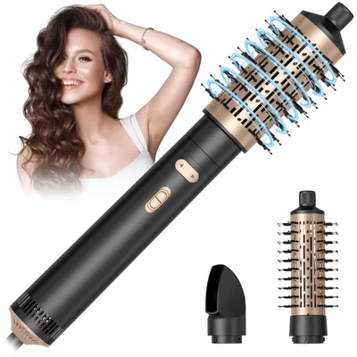 Produktbild von Rotierende Heißluftbürste Lockenbürste Föhnbürste - 800 W - 38 mm und 50 mm - Keramikbeschichtung - 3 Stylingstufen - Für glattes und lockiges Haar
