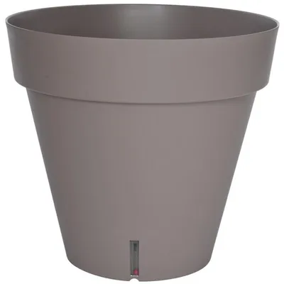 Image de Pot de fleurs à réserve d'eau Hydrosystem Loft Rond D29,5cm - H27cm - 10,5L - Taupe - Fabrication Française