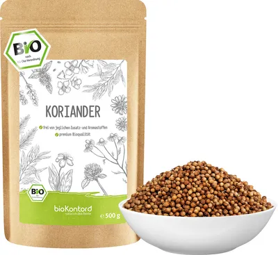 Produktbild von Koriandersamen 500 g, ganz, getrocknet und 100% natürlich