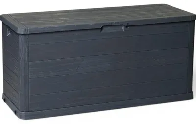 Obrázok produktu pre Vonkajší úložný box z antracitovej živice s dreveným vzhľadom, 280 l