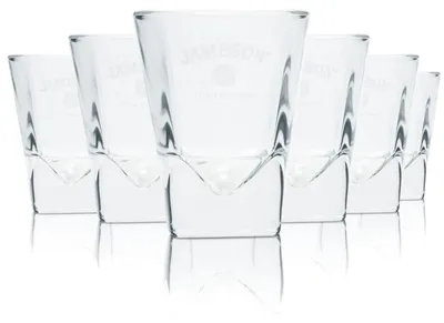 Produktbild von 6x Jameson Shotglas 4cl Kurze Stamper Whiskey Gläser "Prism" Geeicht Gastro Bar