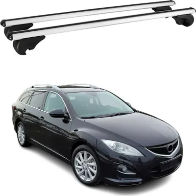 Image de Barres de toit Transversales pour Mazda 6 Break 2007-2013 Aluminium Argent