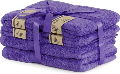 Zdjęcie produktu dla Zestaw Ręczników 40% Bambus Fioletowy 2*70x140 + 4*50x100  DecoKing