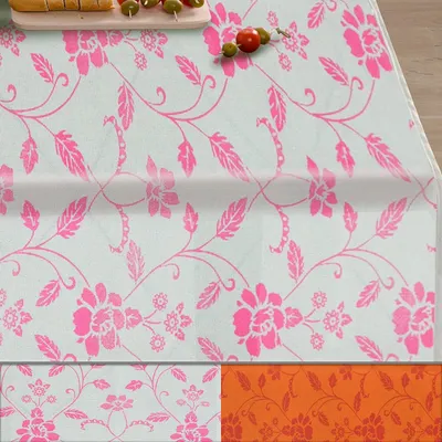 Obrázek produktu pro Zahradní balkonový ubrus Monika Květinový vzor Měkký pěnový ubrus bílý 130x160 cm