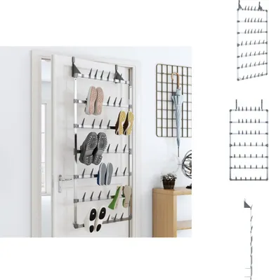 Produktbild von vidaXL Hängender Schuhe-Organizer Silbern 66x13x139 cm -  Schuhregale & -schränke