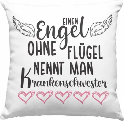 Produktbild von Trendation - Krankenschwester Geschenke Deko-Kissen mit Füllung 40x40 Lustig Spruch Geschenk Dankeschön Krankenschwestern (Grün)