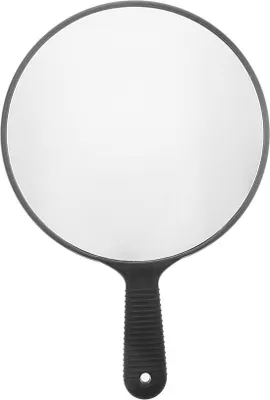 Image de Grand miroir à main, diamètre 26 cm, miroir de salon, noir, échelle 1:1