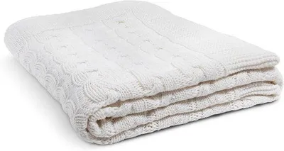 Produktbild von Famanu Plaid 130x170 cm in Weiß, handgewebt aus 100% Baumwolle, gestrickte Wohndecke für den täglichen Gebrauch