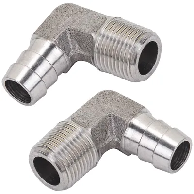 90° Winkel 12 mm ID x 3/8" BSPT Edelstahl 316 Schlauchanschluss, 2 Stück