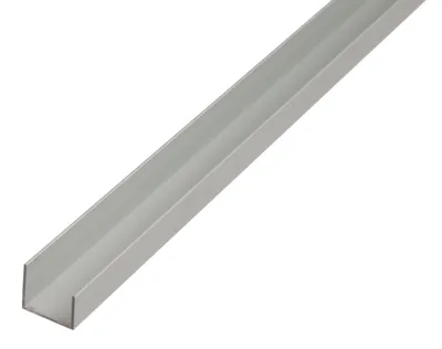 Image de Alberts 498504 Profilé en U, aluminium, anodisé couleur argent, 1000 x 22 x 20 x 15 mm, jeu de 4 pièces