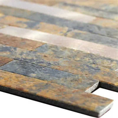 Produktbild von Vinyl Mosaikfliesen Maywald Selbstklebend Braun Gold
