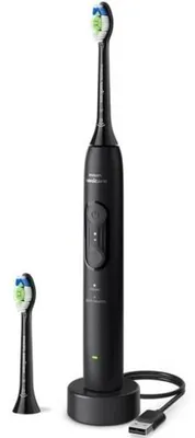 Zdjęcie produktu dla Philips 4100 series 4100 HX4042/52 Ładowana szczoteczka do zębów, Dorosły, Soniczna szczoteczka do zębów, Pielęgnacja dziąseł, 31000 ruchów na minutę, Czarny, 2 min, 4 x 30 sec