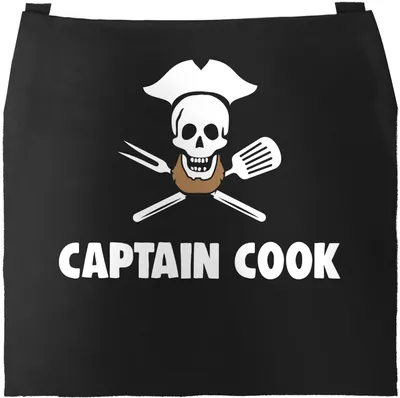 Produktbild von Grill-Schürze Jolly Roger Captain Cook Moonworks® schwarz unisize