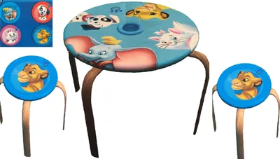 Produktbild von Disney Animal Friends Kindertisch mit 2 Hockern