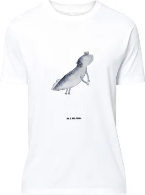 Produktbild von Mr. & Mrs. Panda Größe XL T-Shirt Axolotl Schwimmen - Weiß - Geschenk, mit Spruch, Lurche, Tshirt, Motivation, Shirt, glücklich, Optimistisch, Lurch
