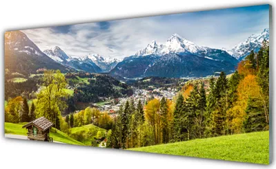 Produktbild von Glasbilder 125x50 Wandbild Druck auf Glas Alpen Landschaft