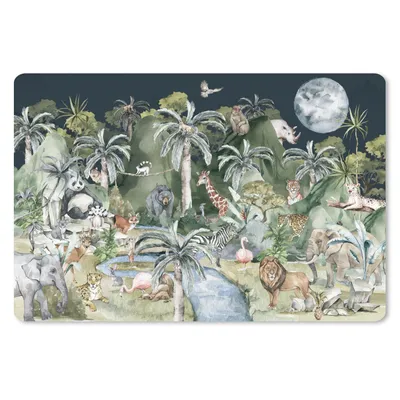 Produktbild von MuchoWow® Schreibtischunterlage Kinder - Dschungel - Natur - Tiere - Pflanzen 60x40 cm - XXL Mauspad - Großes Mauspad