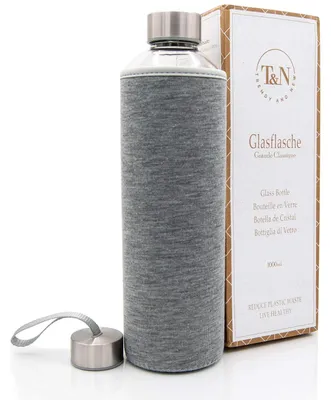 Imagen del producto de Botella de agua de vidrio con funda de neopreno, 1 litro