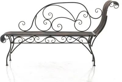 Produktbild von Gartenbank Cuenca, Parkbank Metallbank 156 cm antik-braun