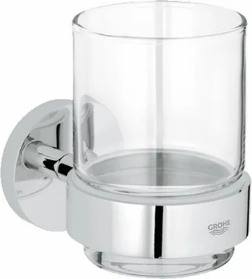 Produktbild von GROHE Essentials, Chrom, Einfarbig, Glas, Einzelbild, Wandmontiert, Rund