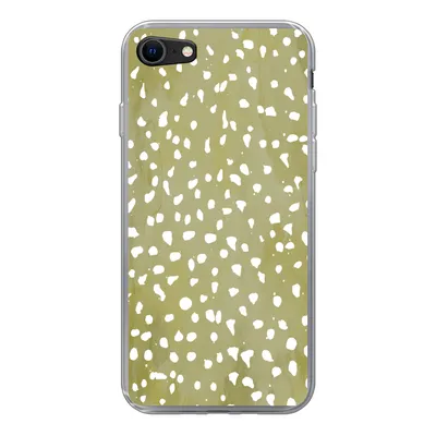 Produktbild von MuchoWow® Handyhülle Schutzhülle Hülle für iPhone 8 Polka dots - Weiß - Grün Silikon Softcase Handy Hülle - Schutzhaube