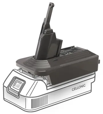 Image de CELLONIC, Adaptateur compatible avec batteries DeWalt 18V–20V et Milwaukee 18V pour aspirateurs Dyson V7 et V8 – Convertisseur pour utiliser Dyson avec batteries outils