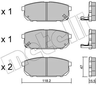 Produktbild von METELLI Bremsbeläge Satz Hinten Bremsklötze für KIA SORENTO I (JC) 22-0516-0