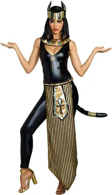 Pharao Kostüm Ägyptische Katzengöttin Bastet für Damen Gr. L-XL Katze Fasching Karneval Mottoparty Gruppenkostüm Paarkostüm