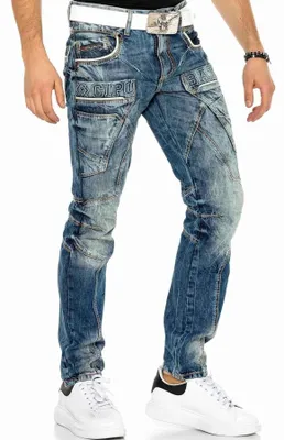 Produktbild von CD391 Herren bequeme Jeans mit Kontrastnähten und Seitentaschen