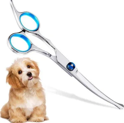 Produktbild von Hausdorfer Zaunzaun für Hunde und Katzen - gebogener Haarschneider mit runden Sicherheitspunkt - Edelstahl-Hausdorferpflege - Tierhaartrimmer