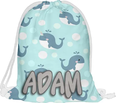 Produktbild von Kinder Turnbeutel mit Namen Beutel Fullprint Tasche Gymsac Jutebeutel Print Bag Fitness Wal [010]
