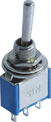Produktbild von Miniatur-Kippschalter McPower, 250V/3A, 3-polig, 3 Stellungen: EIN / AUS / EIN