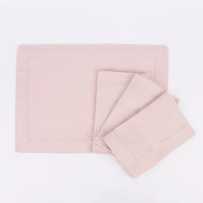 Produktbild von Linen & More Platzset 4er Set Indi einfarbig hellrosa 50x35cm